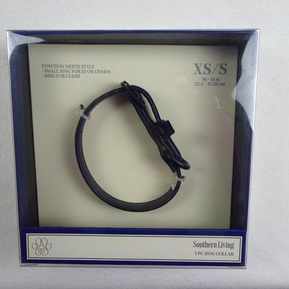 Southern Living Faux Leather Dog Collar Size XS / SMALL Blue Adjustable - Picture 1 of 11